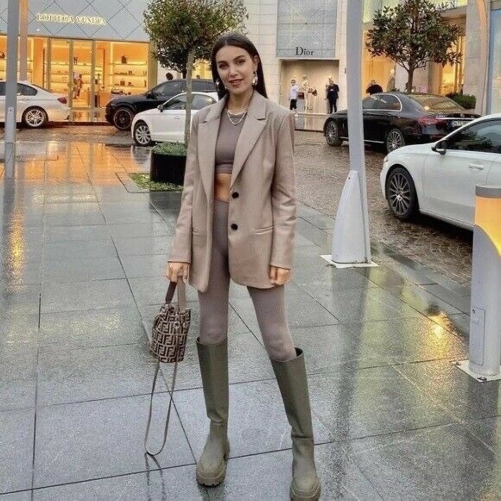 Zara oversized faux leather blazer